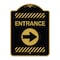 Signmission Flex Post Entrance W/ Right Arrowfor Flex Paddle Heavy-Gauge Alum, 24" L, 18" H, BG-1824-23959 A-DES-BG-1824-23959 - alternate 1